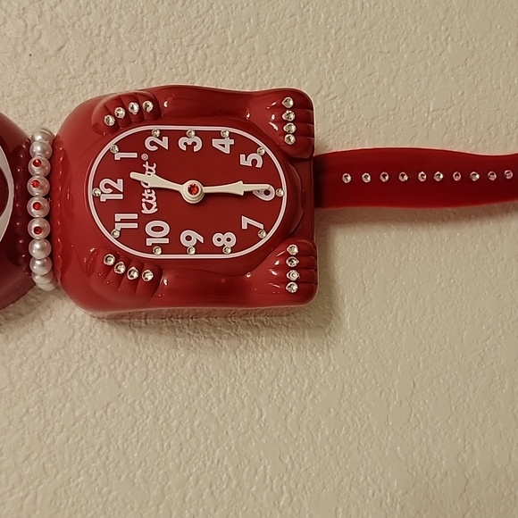 Jeweled Scarlet Red Lady Kit-Cat Klock clock SUPER RARE - Picture 4 of 5